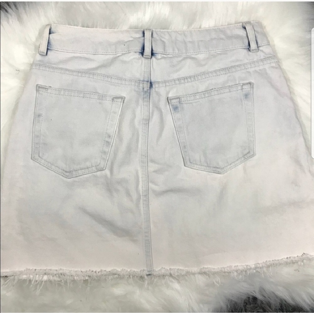 Topshop Moto Bleach Denim Distressed Skirt - Picture 6 of 7